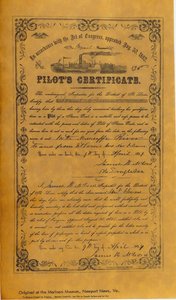 Facsimile reproductie van een stoombootpiloot door Unknown
